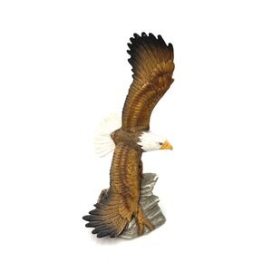 Vintage Bald Eagle Porcelain Figurine 9 Inch Wingspan Wildlife Statue Home Decor